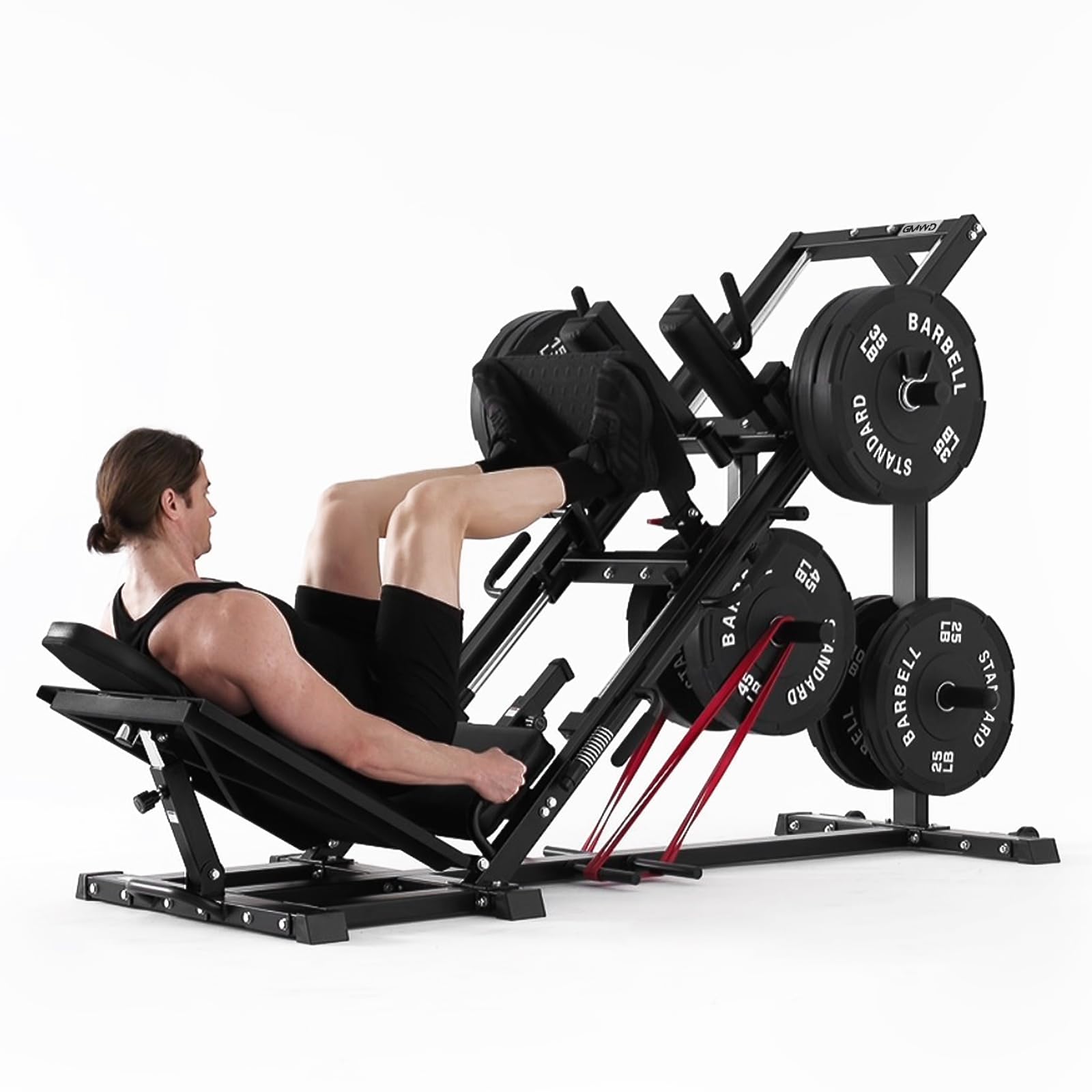 GMWD Leg Press Hack Squat Machine Combo, Professional Adjustable Leg Press Machine for Home Gym with Linear Bearing, Hack Squat Machine with Weight Storage, Leg Machine for Full Lower Body Workout