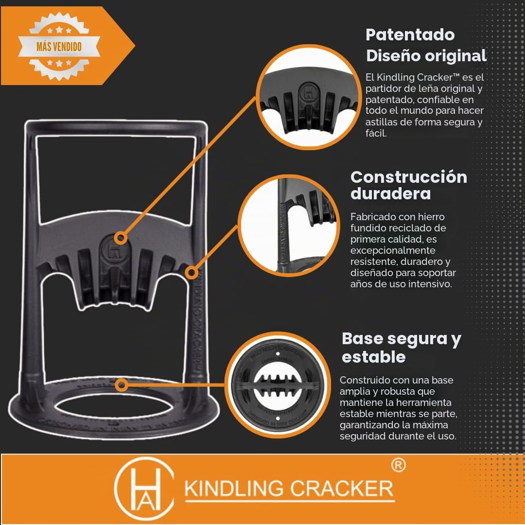 Kindling Cracker Divisor de leña para Hacer astillas, cuña Manual para Partir Madera, Herramienta Segura y eficiente para Dividir Troncos y Preparar leña para chimeneas, fogatas y Estufas