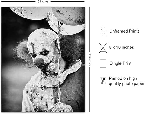 Miniatura 2 de Payaso aterrador, payaso espeluznante, arte de pared gótico, decoraciones góticas, decoración de pared gótica, decoración de habitación gótica, obra