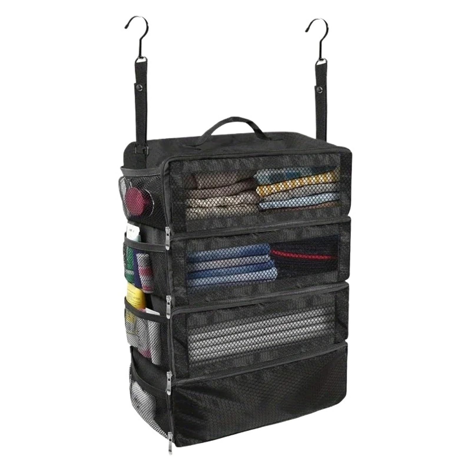 Faltbare multifunktionale Aufbewahrungstasche for Kleidung mit großer Kapazität, Aufbewahrungstasche for hängende Kleidung im Kleiderschrank, mehrschichtige Aufbewahrung(Clothingbag-Blue)