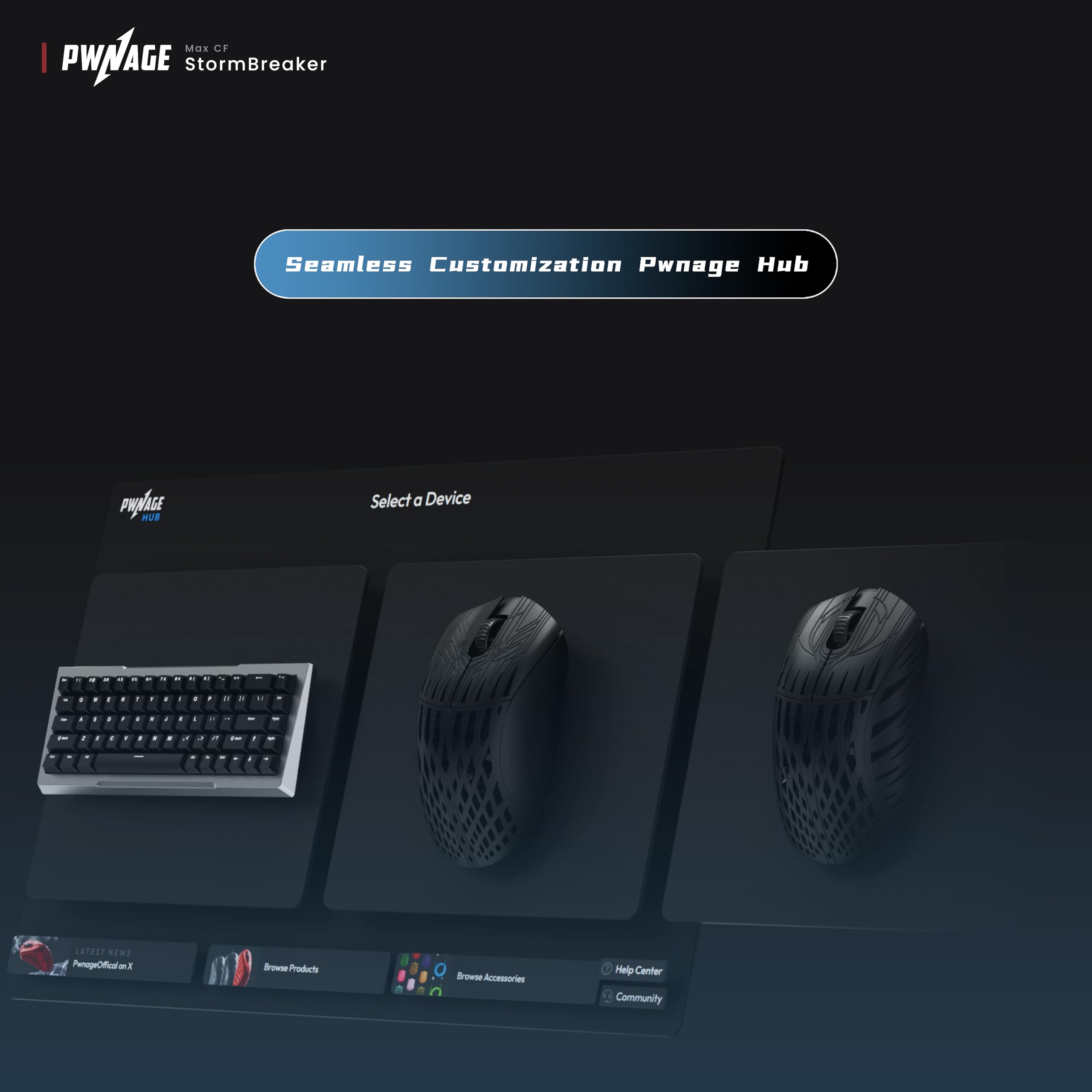 Pwnage Stormbreaker Max CF - Ratón inalámbrico de magnesio para juegos, 8 kHz, 46 gramos, ultraligero, eSports Pro Gamer, Flawless Professional 3950 XERO, sensor óptico 36.000 DPI - 8000 Hz -120 horas