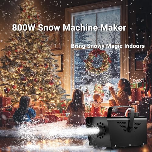 800w fake snow making machine - artificial snow machine with wireless remote control for outdoor indoor stage kids parties parades christmas decoration