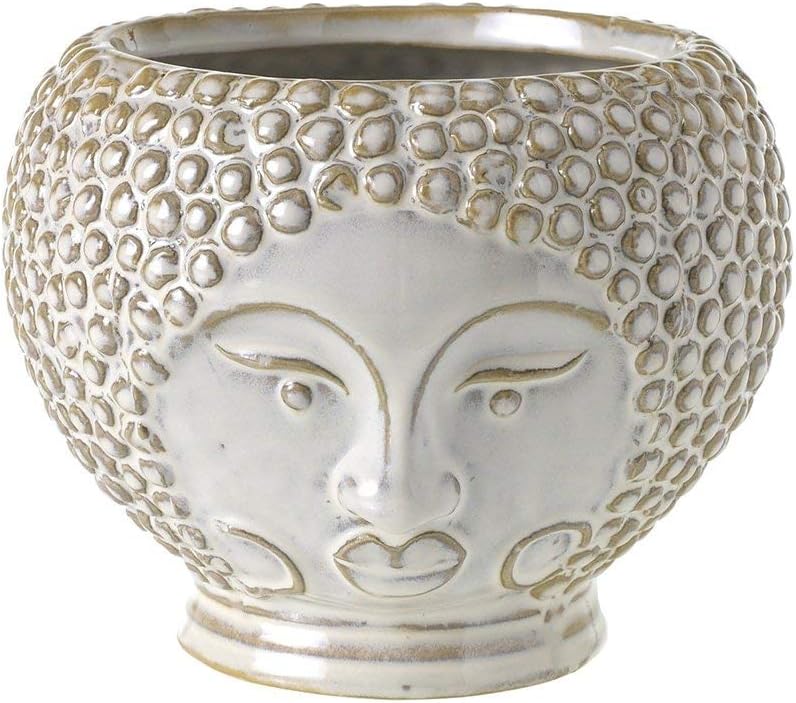 Accent Decor Queen Ophelia 6-inch Stoneware Pot, Off-White
