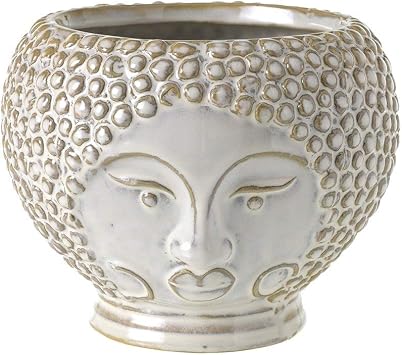 Accent Decor Queen Ophelia 6-inch Stoneware Pot, Off-White