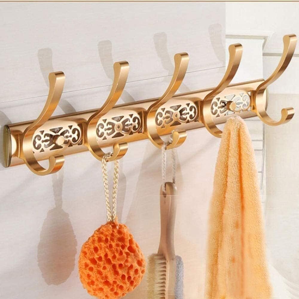 YATUOPNG Self Adhesive Hooks-Robe Hooks Wall Coat Racks Space Aluminum Hook Row Bathroom Enlarge Clothes Colored 5 45Mm(Yellow)
