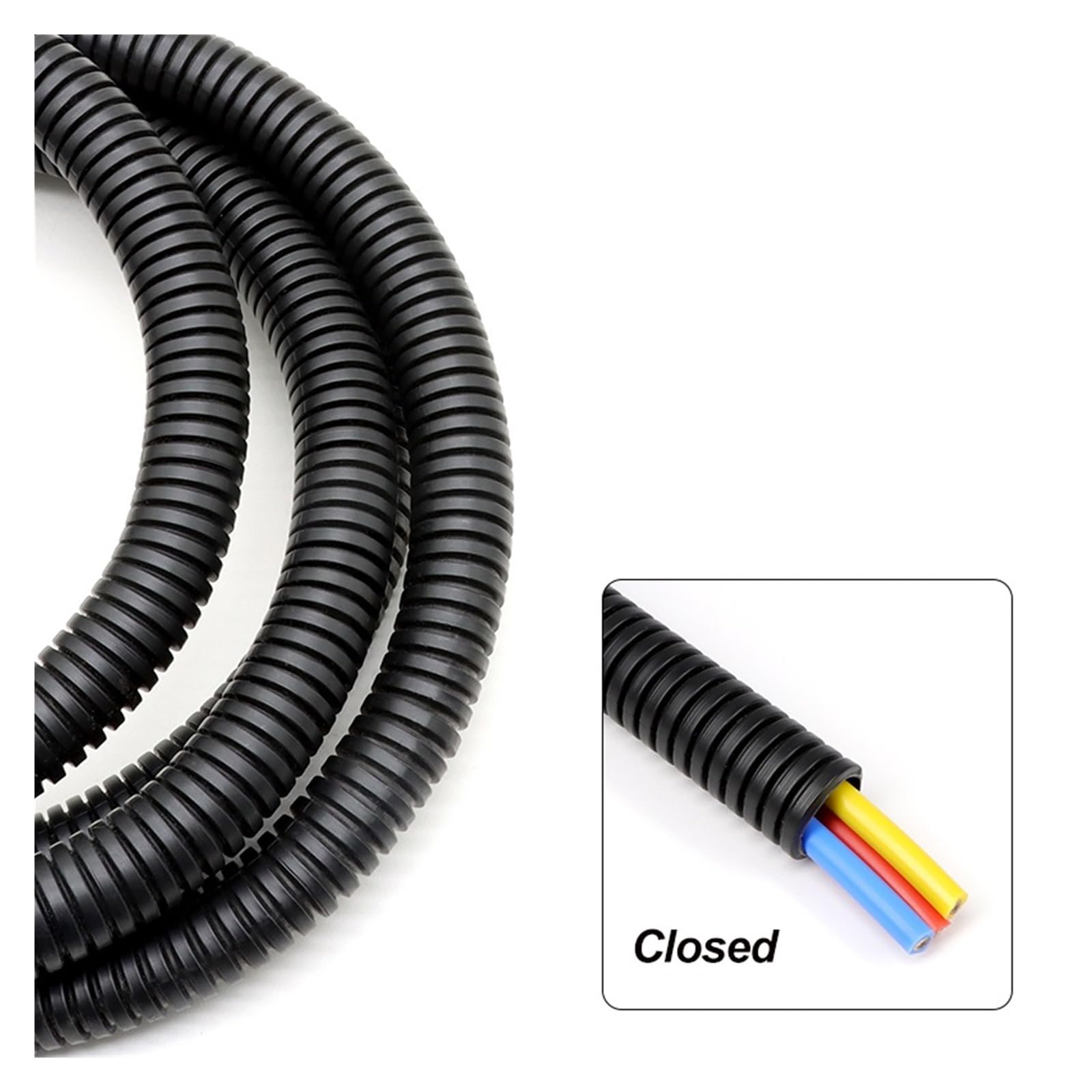 Guaina di protezione della linea attrezzatura del motore del cablaggio del tubo isolato resistente al calore del cavo del tubo corrugato da 5 metri(34.5 x 29mm)