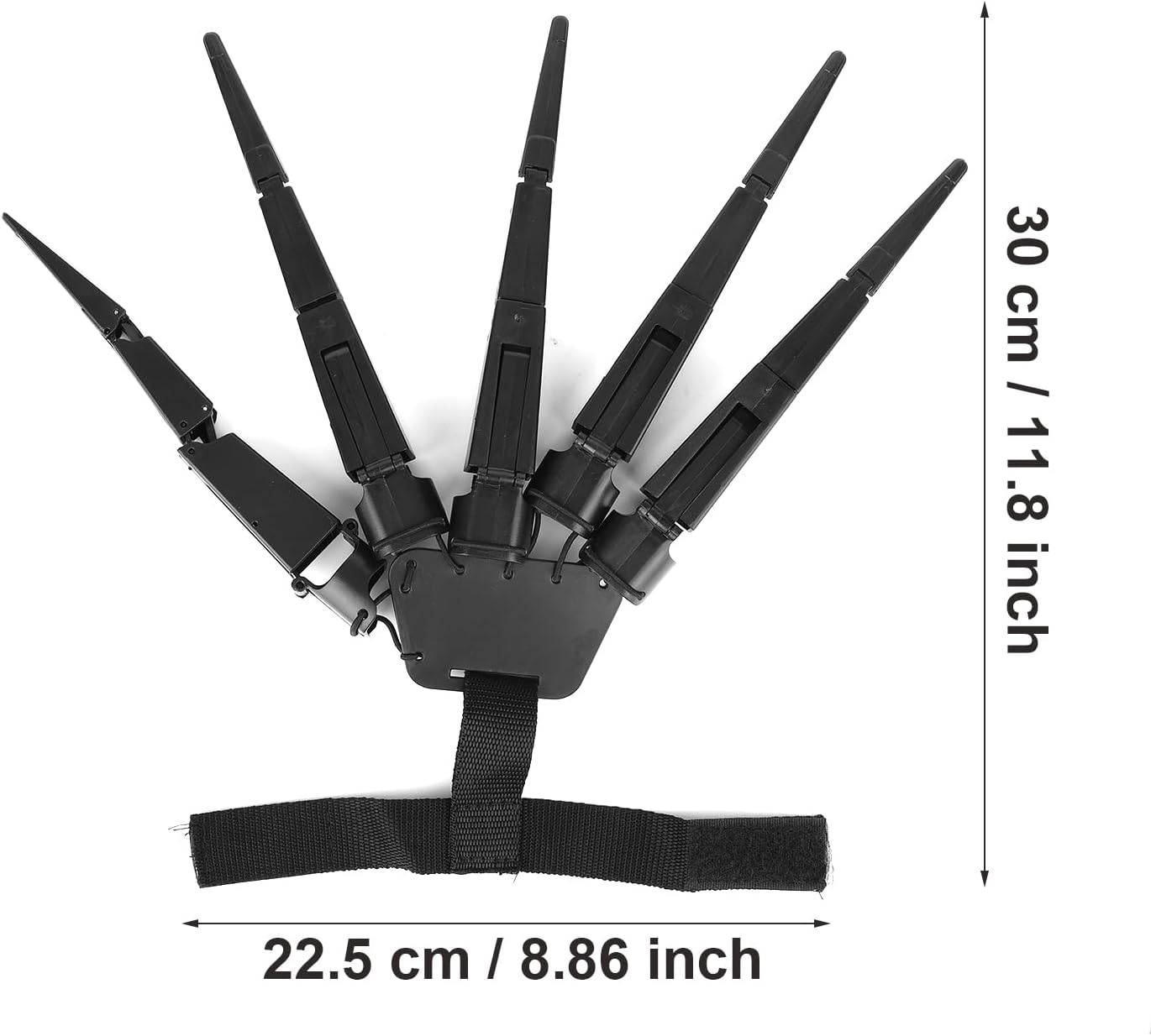 1 Pair Halloween Articulated Fingers, 3D Printed Articulated Finger Extensions Fits All Finger Sizes Claws Extender for Witch Ghost Gloves Halloween Devil Claws Cosplay Props (Black)