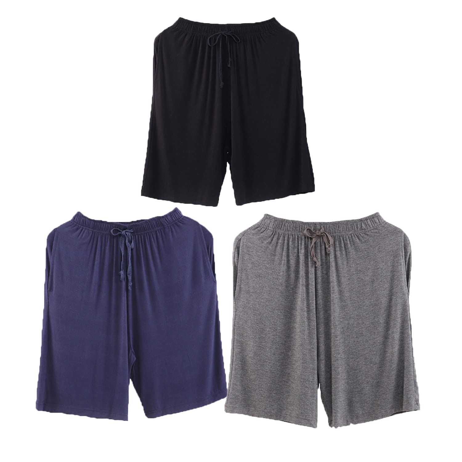 Admireme Men's Pajama Bottoms Lounge Shorts Super Soft Modal Sleep Shorts with Pockets and Button Fly