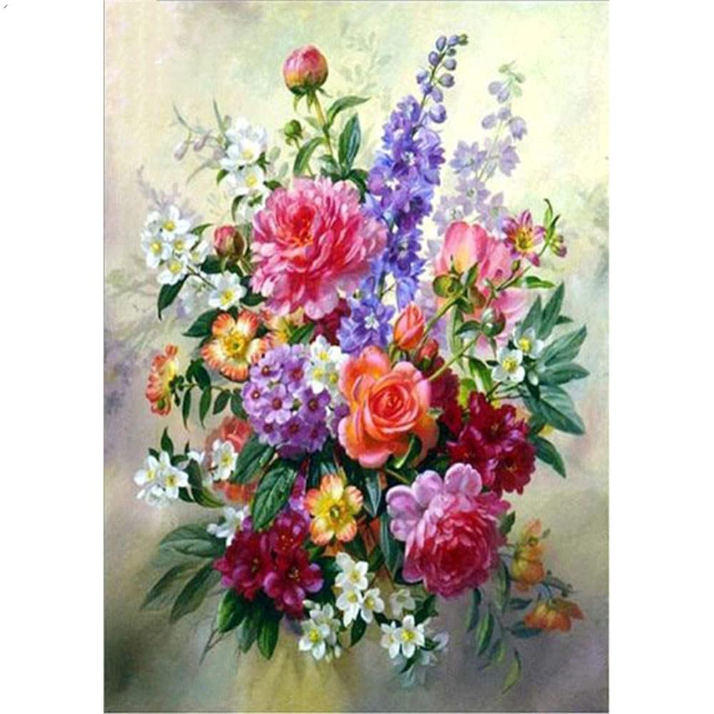 Hztyyier Kit Ghirlanda Fai Da Te Con Diamanti 5D – Gufo E Fiori, Arte Crystal Con Strass, Completo Di Tutti Gli Accessori, Regalo Creativo