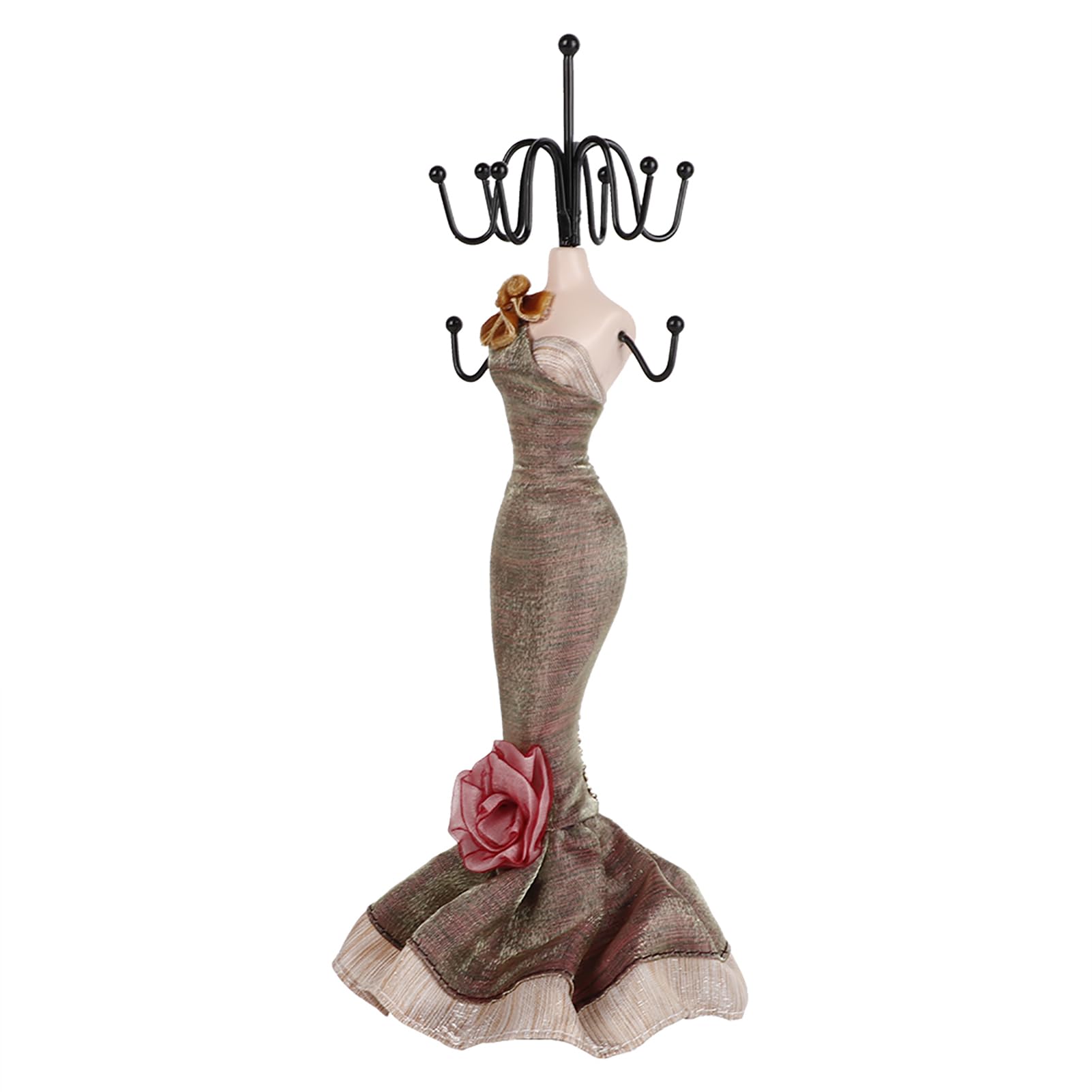 EIMSOAH Jewelry Holder Display Stand Stand Home Decoration Necklace Earring Bracelet Organizer Resin Crafts Rotating Necklace Holder Jewelry Organizer Display Stand With Hooks Black, little model