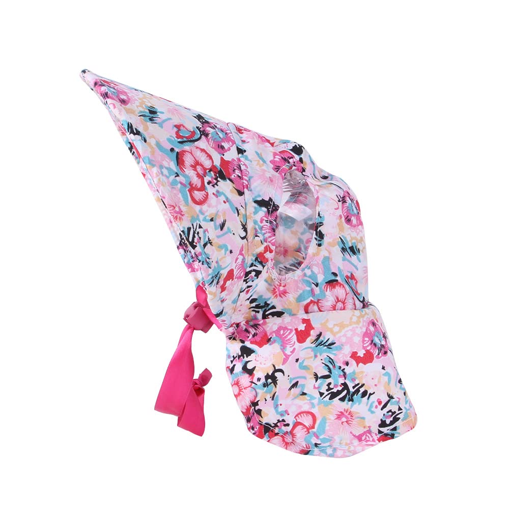 BT Bear Dog Hat,Flower Rural Lace up Pet Sunshade Hat Dog Hats for Cats Puppy Small Dogs,Pink S, Pink Flower - Image 2