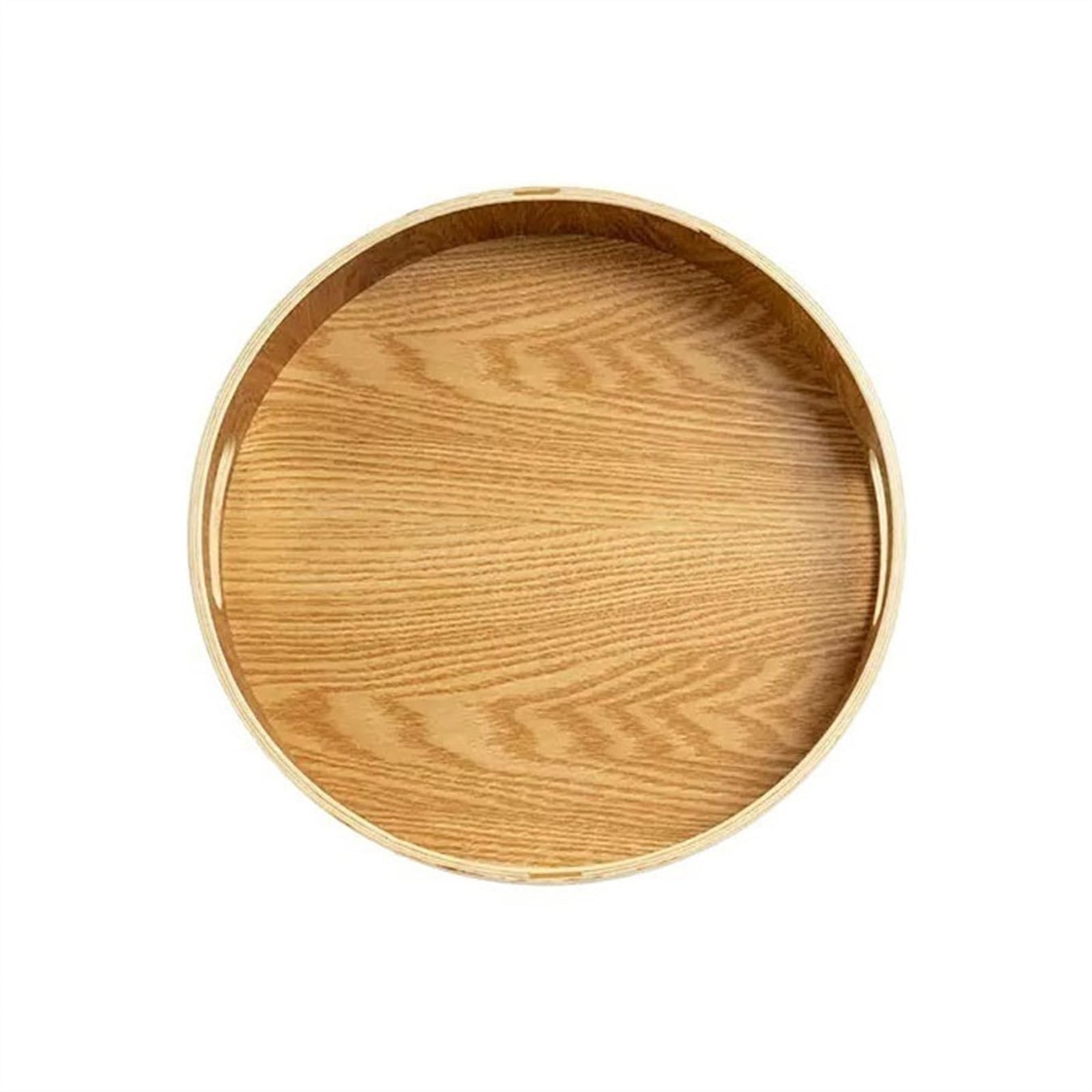 Bandeja Bandeja de Madera Circular Simple Juego té platear Cocina Servicio con Asas Dobles Decorativa Bandejas para Servir Comida(M)