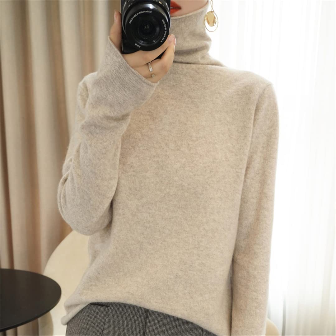 Disimlarl Maglione Casual Collo Alto Cashmere Maglione Donna Lana Pile Collare Primavera Autunno Maglia Pullover