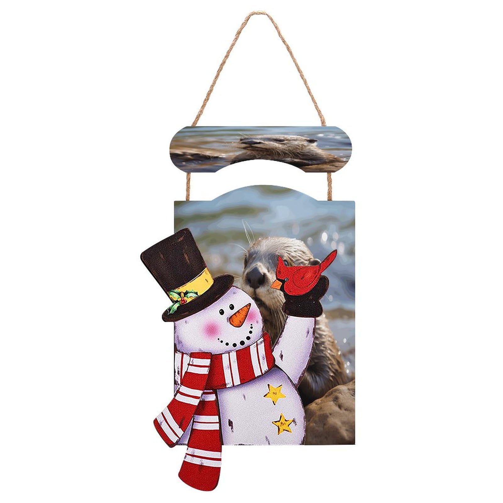 Panneau en bois bonhomme de neige pour réchauffer le salon