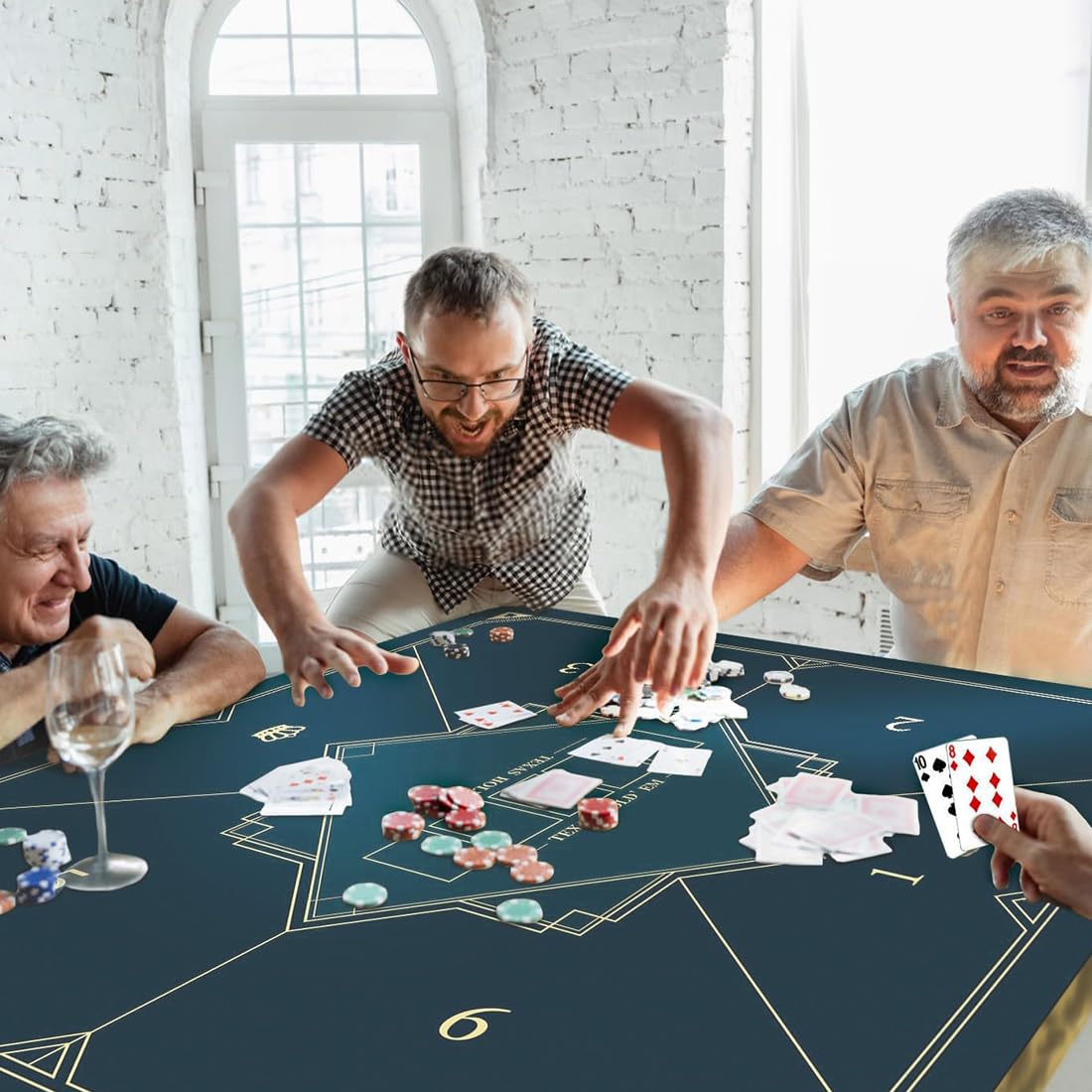 Alfombrilla De Póquer Cuadrada, Tela Verde Texas Holdem Para Mesa De Juego, Alfombrilla De Mesa De Póquer, Alfombra Verde De Juego (80 X 80 Cm)