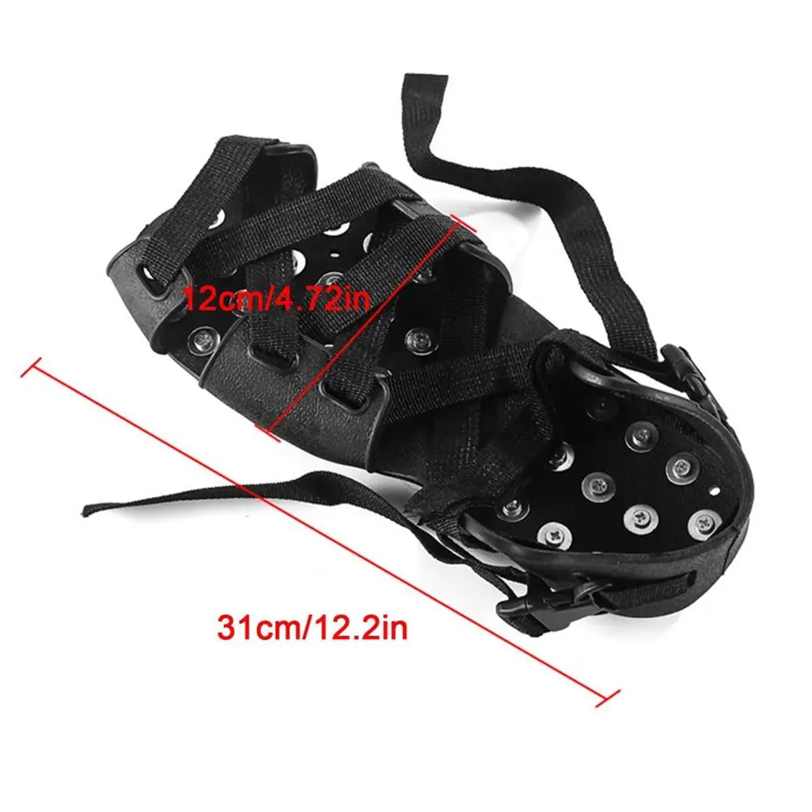 1 paio 32 borchie antiscivolo pinza for ghiaccio regolabile Spike pesca invernale punte da neve scarpe coperture ramponi sul per Scarpe da Neve, Protezione sicura