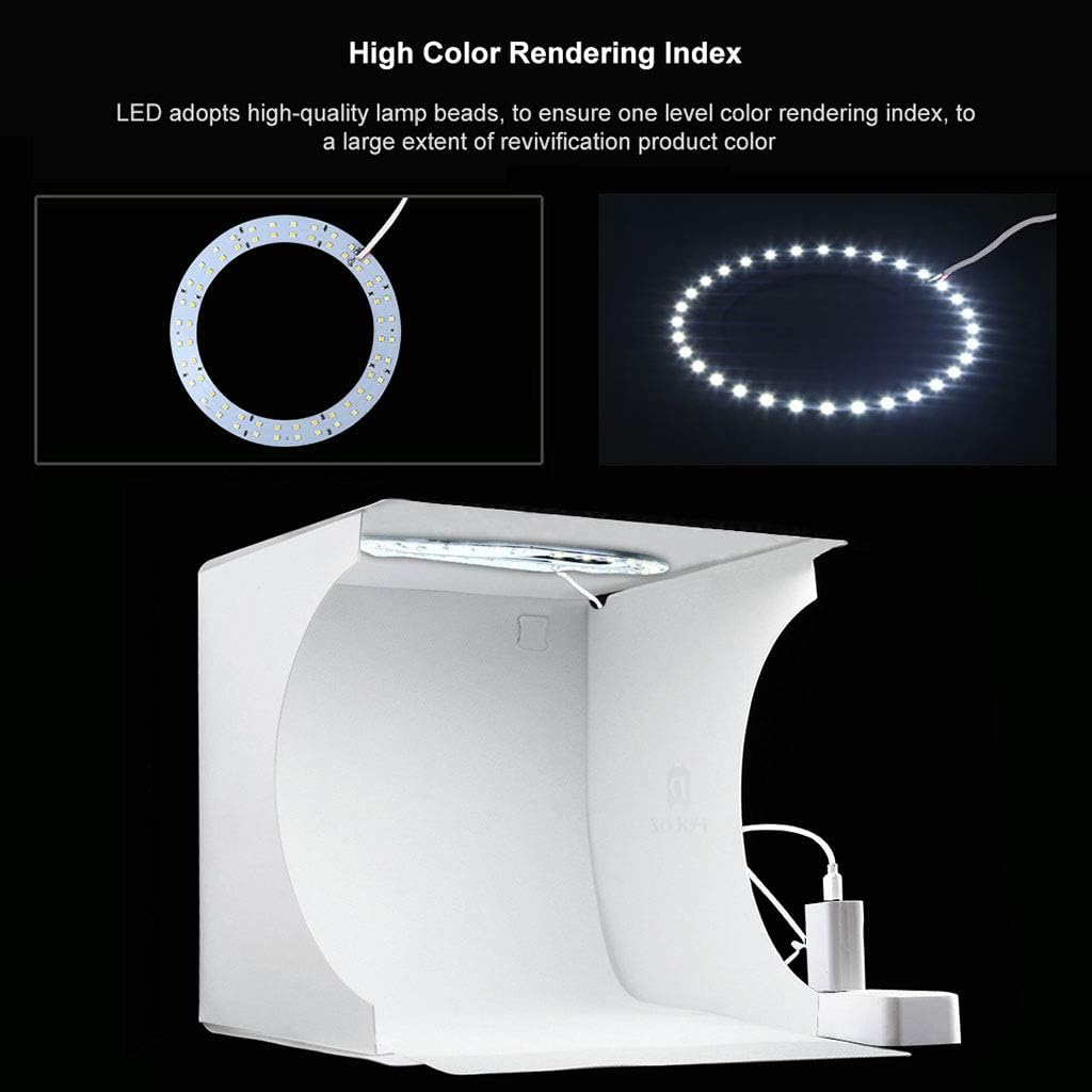 Photo Studio Light Box 202020cm Mini Portable Lighting Soft Tents with USB Fill Light Ring 6 Colors Background Home Jewellery Food Shoes Still Life Shooting