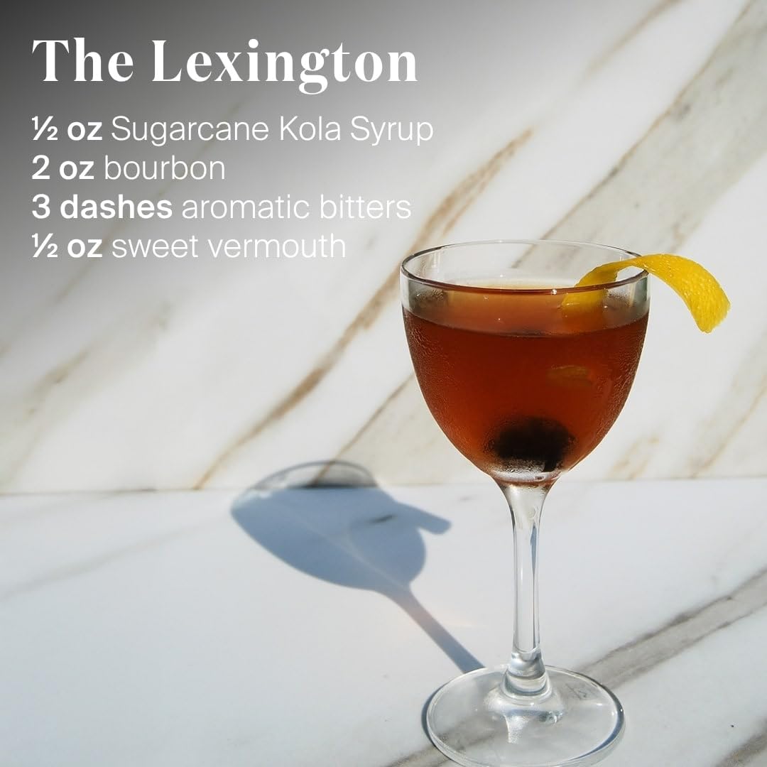 Liber & Co. Sugarcane Kola Syrup - Craft Cocktail Mixer with Real African Kola Nut & Exotic Spices - Perfect for SodaStream, Cuba Libres, Artisanal Cola & Sophisticated Mocktails - Makes 25 Drinks (12.7 oz)
