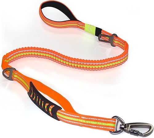 Miniatura 9 de Correa de perro resistente especialmente para perros grandes de hasta 150 libras, correa elástica reflectante de 4 pies para entrenamiento de perros