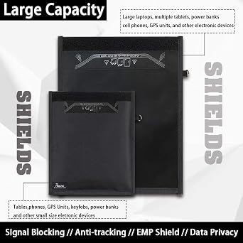 Faraday Çanta, Sinyal İzolasyon Çantası, Telefonunuzu/iPad'inizi Hacking, İzleme ve EMP Koruma Radyasyonundan Koruyun Bu Kılıfı ile -Shields NFC/WiFi/Bluetooth, Telefonlar, Anahtarlıklar ve Kredi