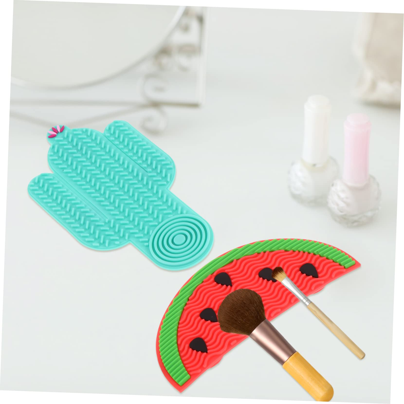 Healeved 3 Set Di Tamponi Per La Pulizia Dei Pennelli Da Trucco in Silicone Compatti E Facili Da Trasportare 2 Pezzi * 3