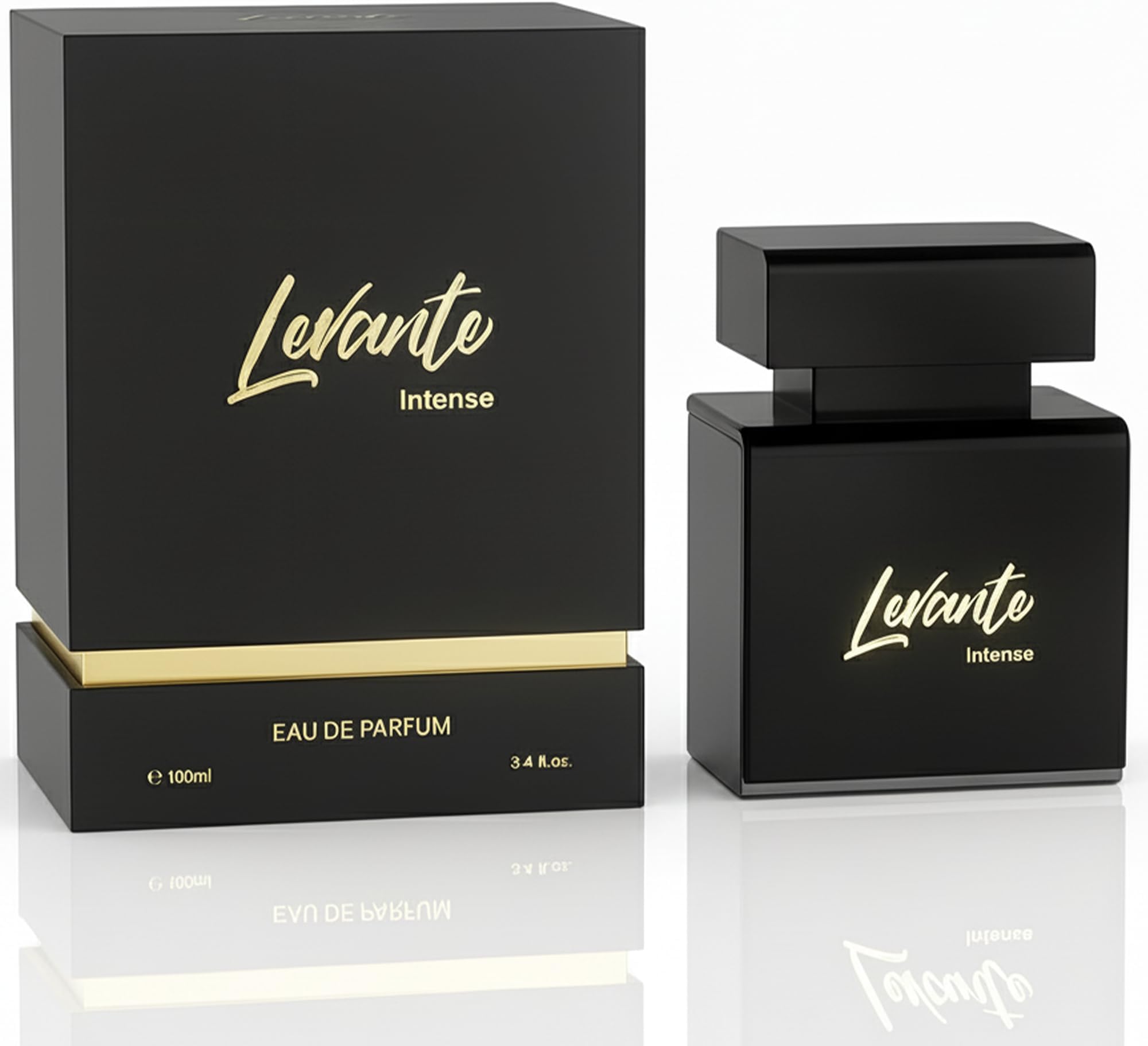 Levante Intense Eau De Parfum Spray | 3.4 oz (100ml) | Fresh, Oud, Amber, Patchouli, Citrus Scent | Long Lasting Fragrance for Men