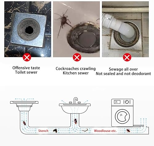 Miniatura 9 de Núcleo de drenaje de piso, inserto antiobstrucción, prevención de reflujo de ducha, atrapador de cabello, sellador de gas, válvula de trampa para