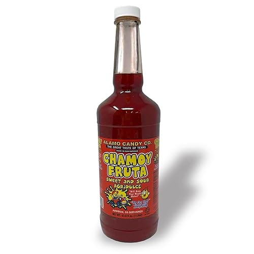 Alamo Candy Co. Chamoy Fruta Salsa agridulce agridulce, 33.8 onzas, salsa de borde de chamoy, caramelo de chamoy, salsa de chamoy para frutas, pasta