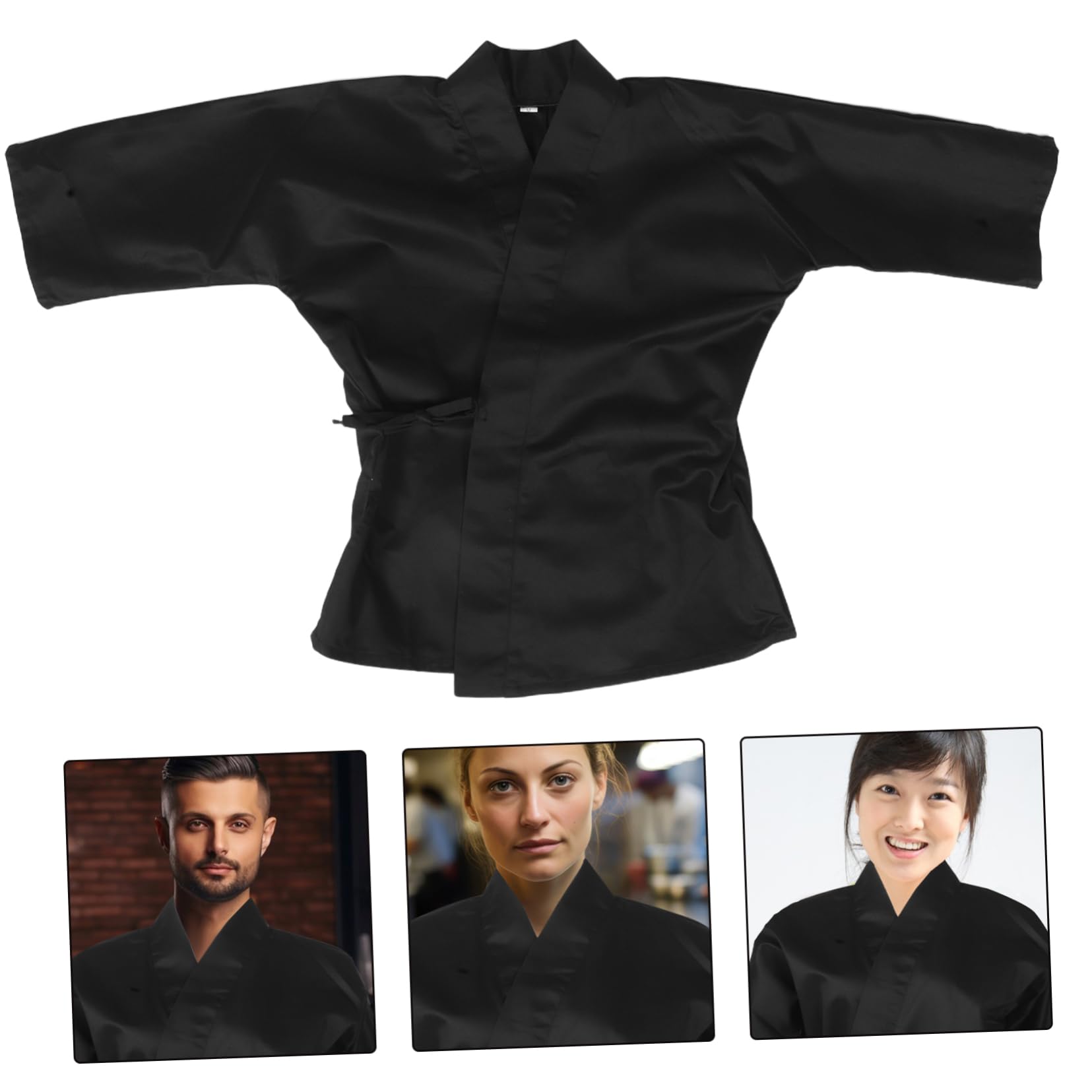 Beaupretty Chaqueta de Chef Japonesa Kimono Ropa de Chef Refrescante para Sushi Unisex para Bares de Sushi y Restaurantes Japoneses