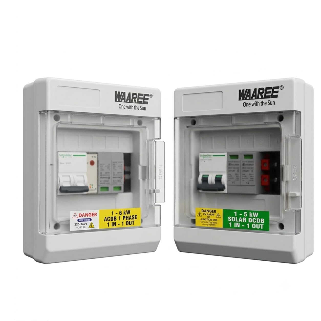 WAAREE 1-6 kW ACDB & DCDB (1 In - 1 Out) Single Phase || Combo || 12 Month Performance Warranty || IP65 Polycarbonate ABS Enclosure MCB & Surge Protection Device-image-22
