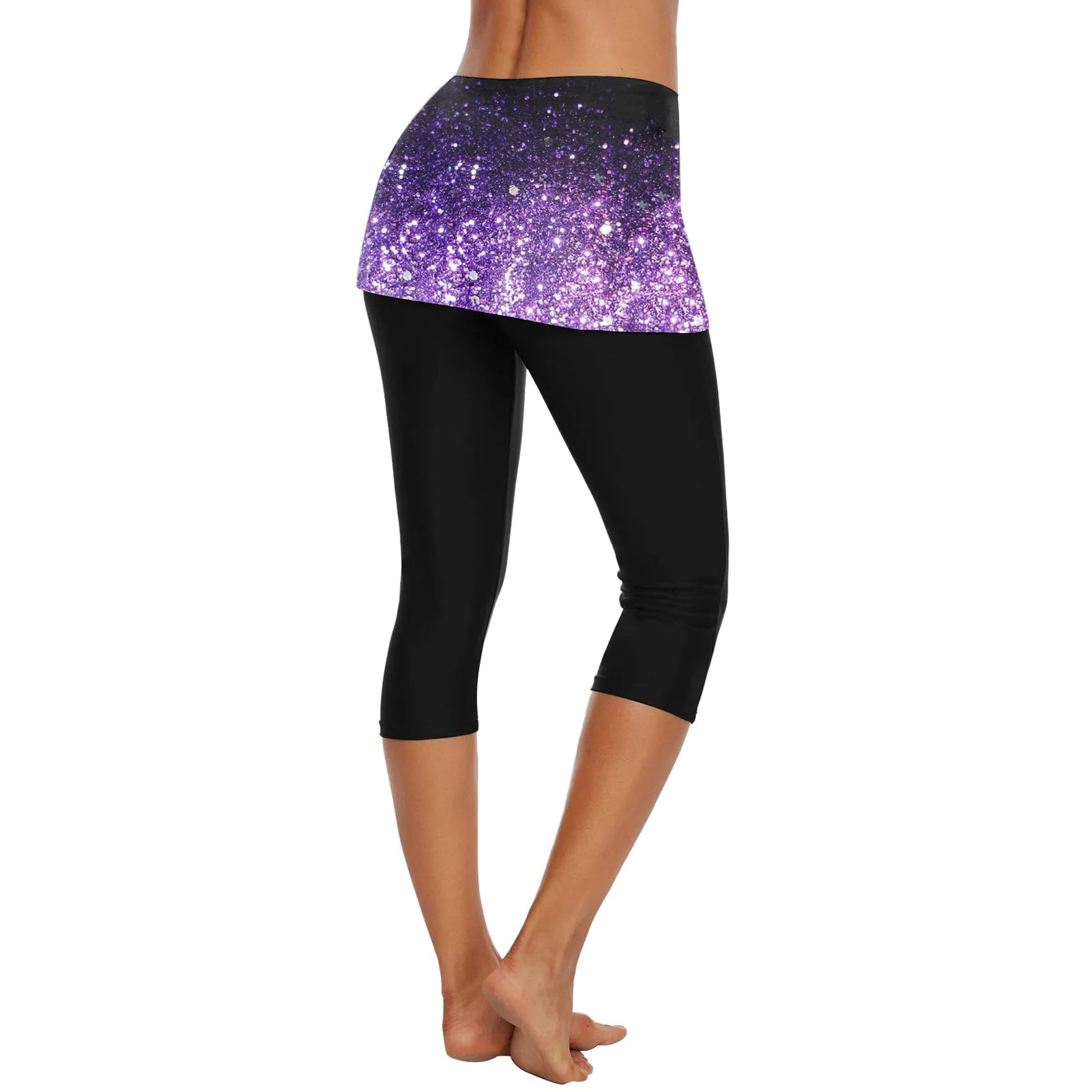 Generico Pantaloncini Costume Donna Vita Alta Arricciato Lunghi Attillati Piscina Pantaloncini da Bagno Modellante Mare Short da Bagno Spiaggia Bikini Pantaloni Sportivi Estivi