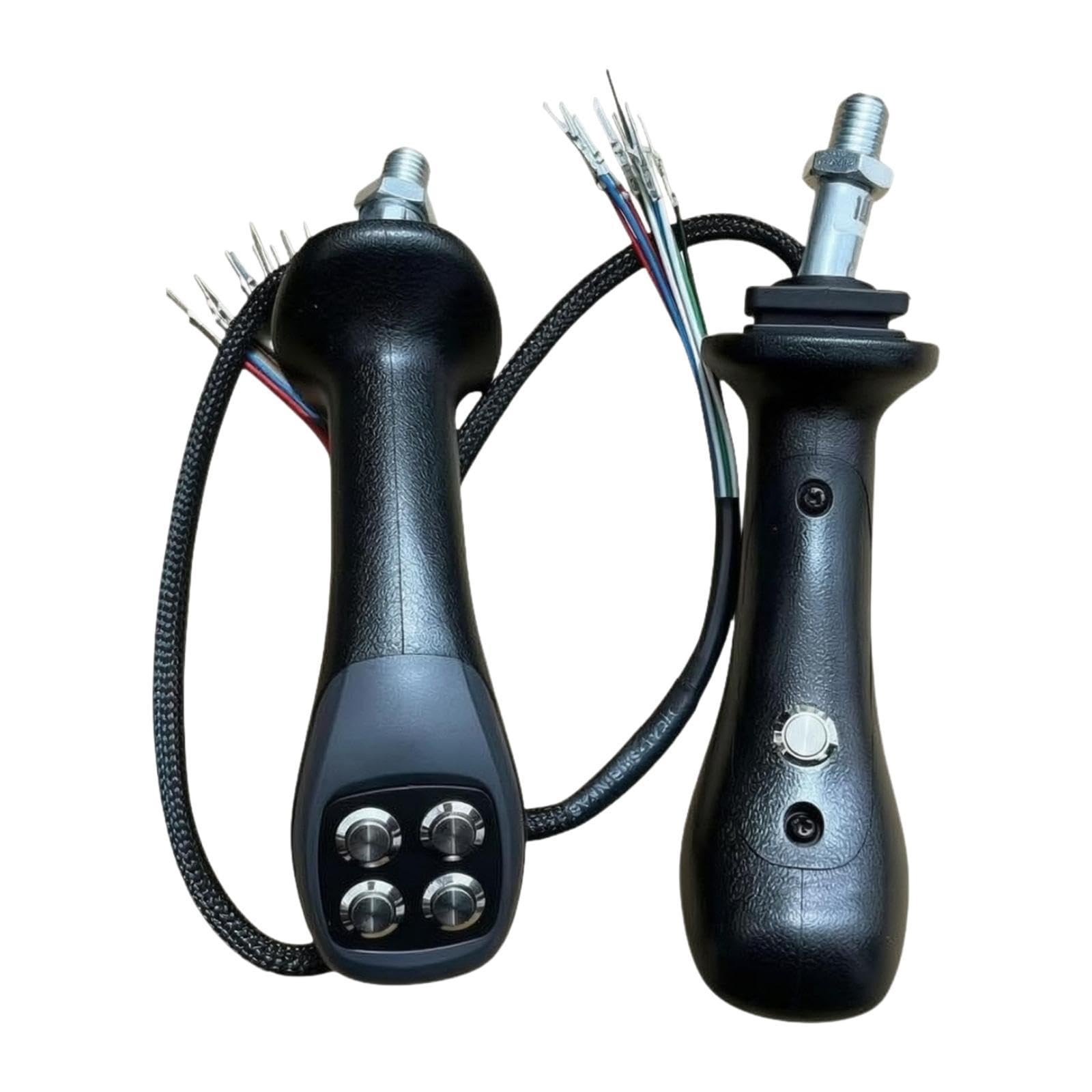 Mando Tipo Joystick para Excavadoras, Palanca de Control con Cinco Botones, Ergonómico, Cómodo, Fabricado en Aluminio, Apto para Sustitución de Compon, 1 Par