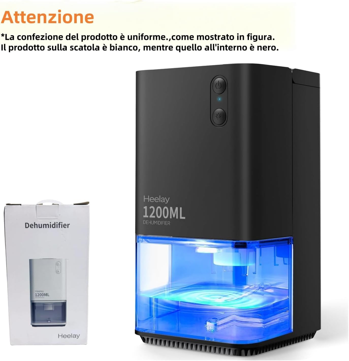 Фронт view of Heelay 1200 ml Dehumidifier