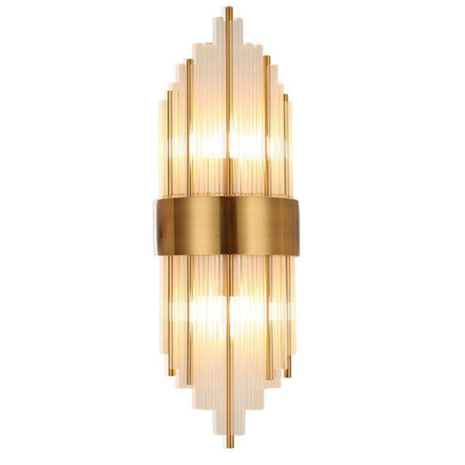 HJXDtech Gorgeous Crystal Wall Light, Modern E14 Bedside Wall Lamp Stainless Steel Gilt Sconce Light for Bedroom Living Room (B)