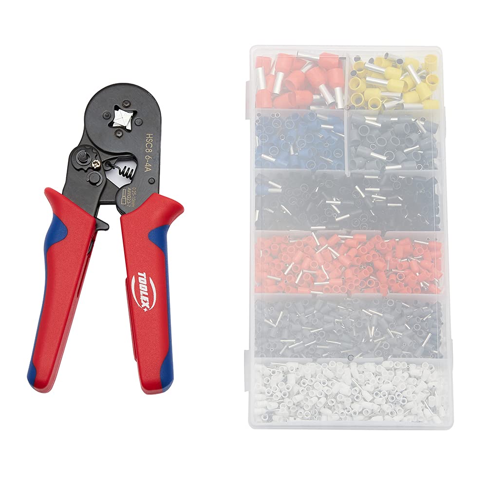Buy Toolex Ferrule Crimping Tool Kit Self Adjusting Ratchet Crimper