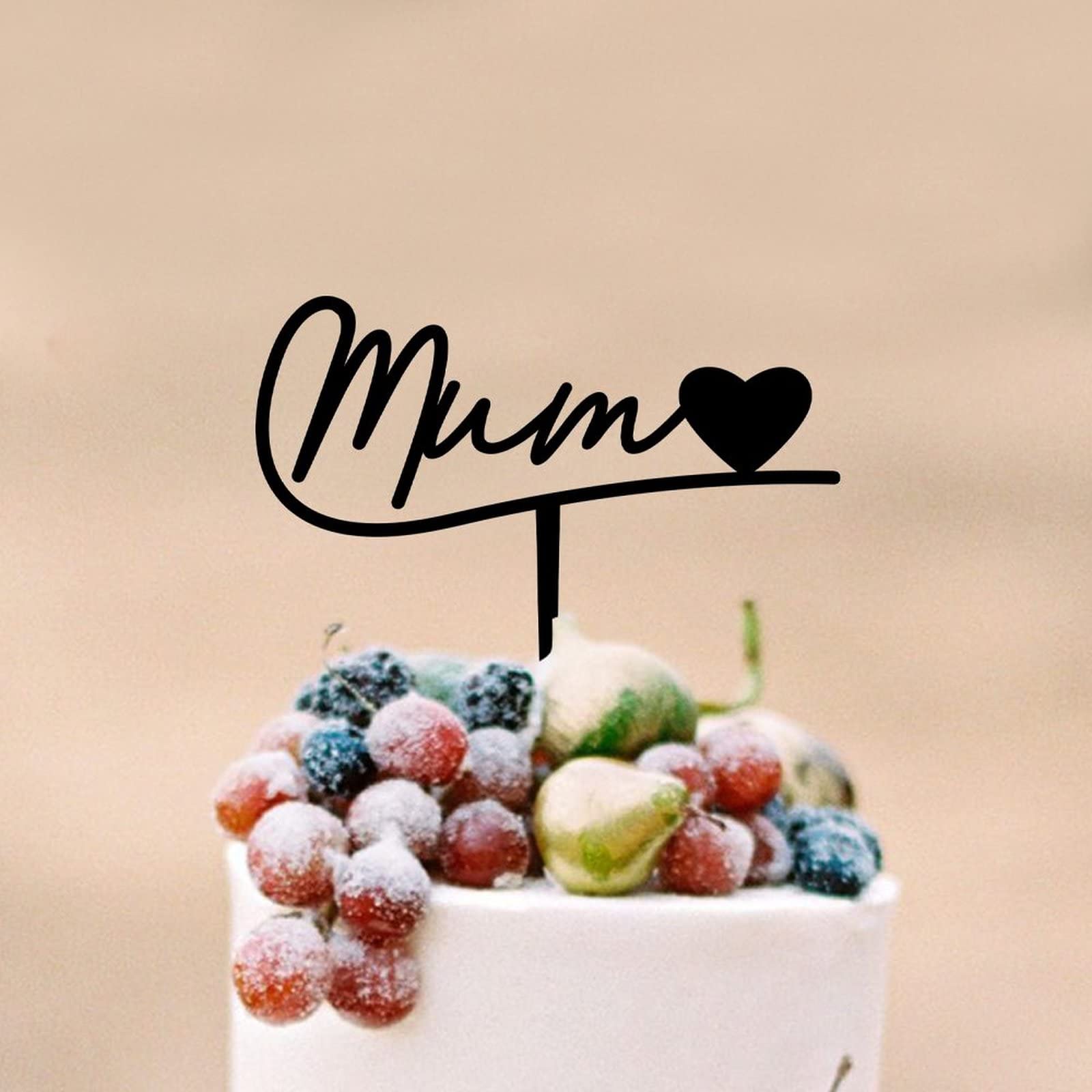 LOGOFUN 20 topper per torta con scritta Happy Mother's Day, in acrilico, per festa della mamma, decorazione per torte (oro