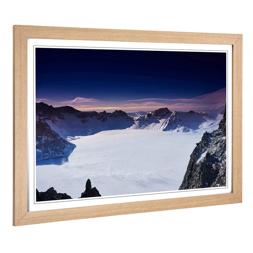 Big Box Art Framed Print of Landscape China Changbai Mountain Winter Design | Wall Art Picture | Home Decor for Kitchen, Living Room, Bedroom, Hallway, Oak, A2 / 24.5x18 Inch / 62x45cm