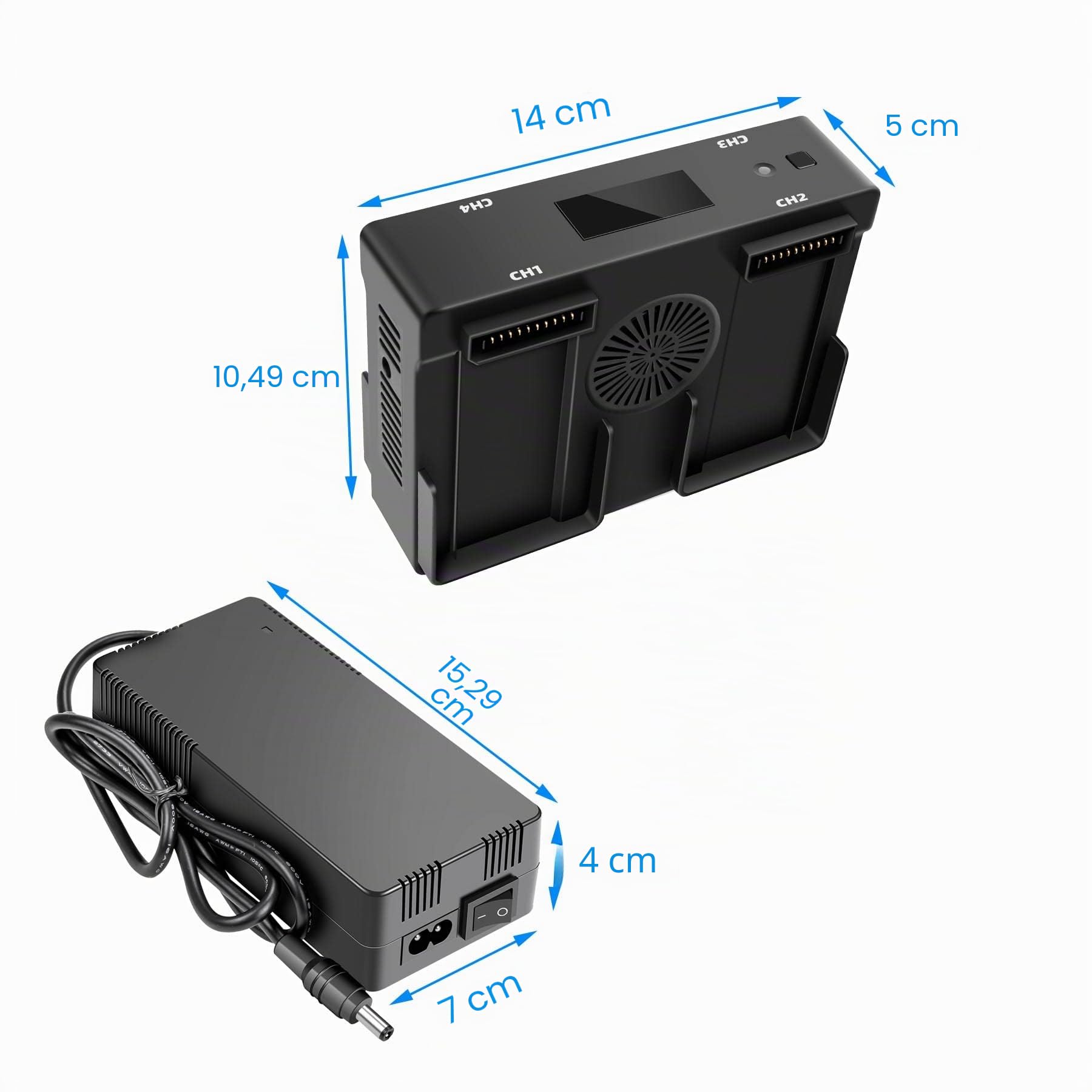5 in 1 batteria da parete e caricatore per auto per DJI Mavic 2 Pro/Zoom, ricarica 4 batterie e telecomandi, stazione di ricarica auto
