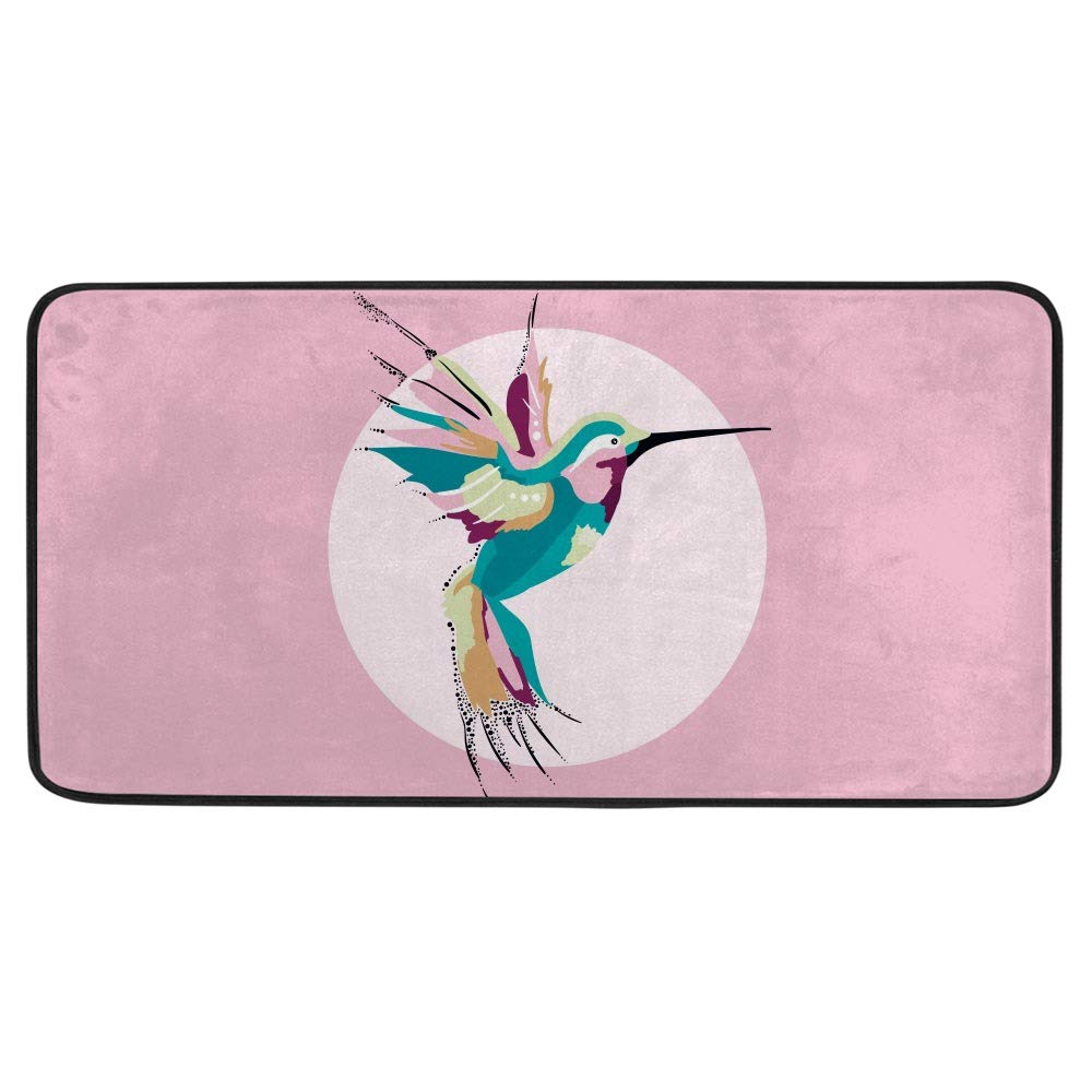 Alfombrilla de cocina de colibrí lavable a máquina y antideslizante