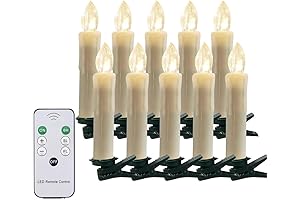 10PCS LED Flameless Taper Candles Flickering with Remote Timer