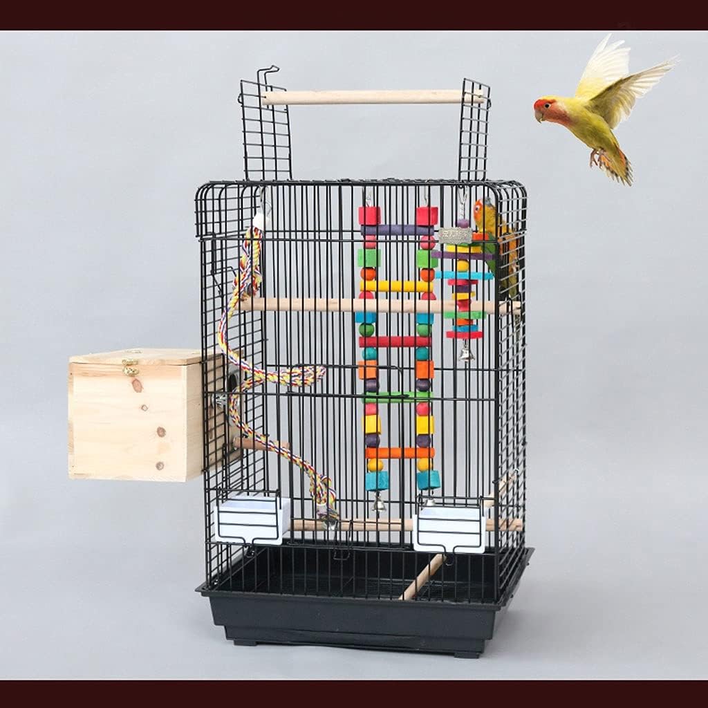 Large Parrot Bird Cage Metal Cage Top Parrot Stand Large Pet Toy with Feeder Suitable for Large Birds, Parakeets, Canaries Bird Cage,