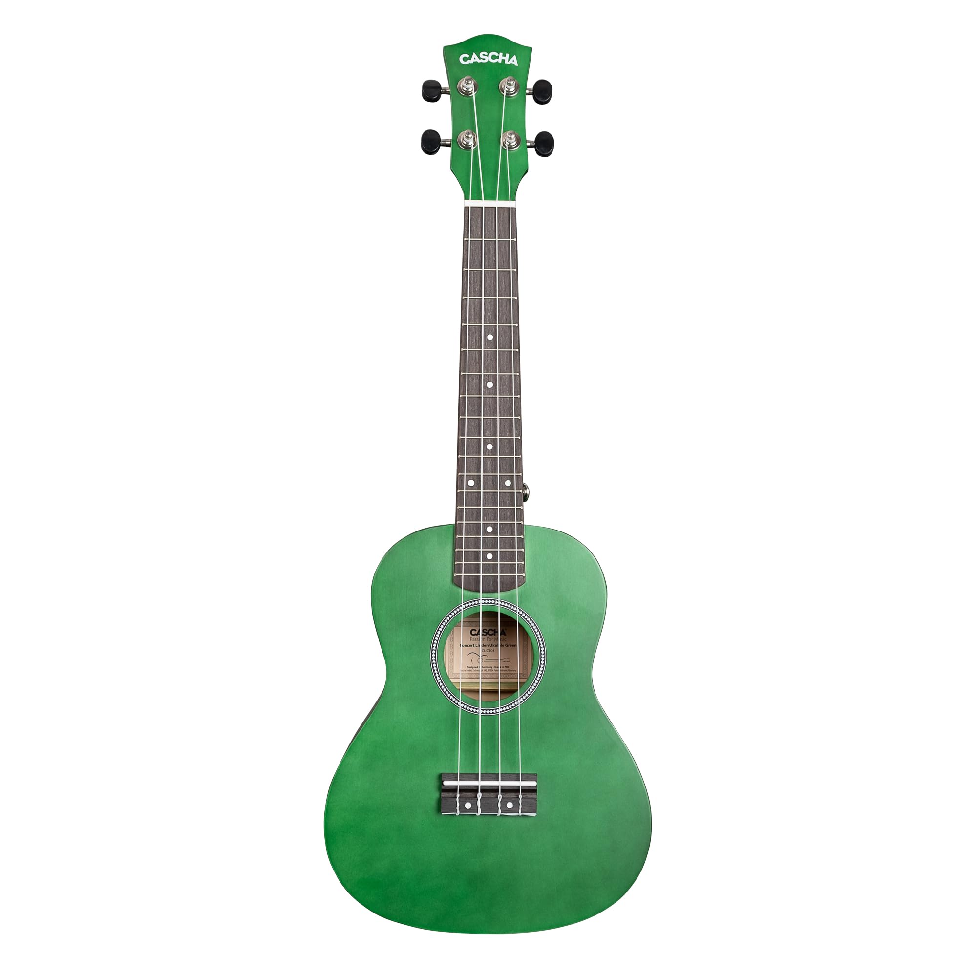 Concert Ukulele Linden Green Set (incl. Bag, 3 Picks, Book, Tuner)