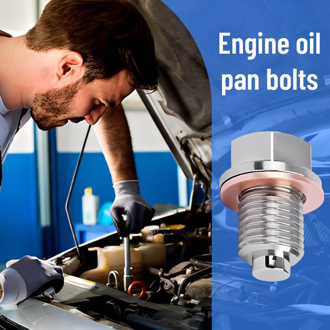 BDEPSTR Bouchon de Vidange Magnétique,Bouchon de Vidange D'huile Magnétique,écrou de Vidanges D'huile à Joint Magnétiques(M14x1,5) - 3