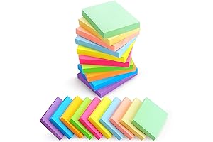 Assorted, Brilliantly Colored Sticky Notes Measuring 1.5 x 2 - 100 Sheets...