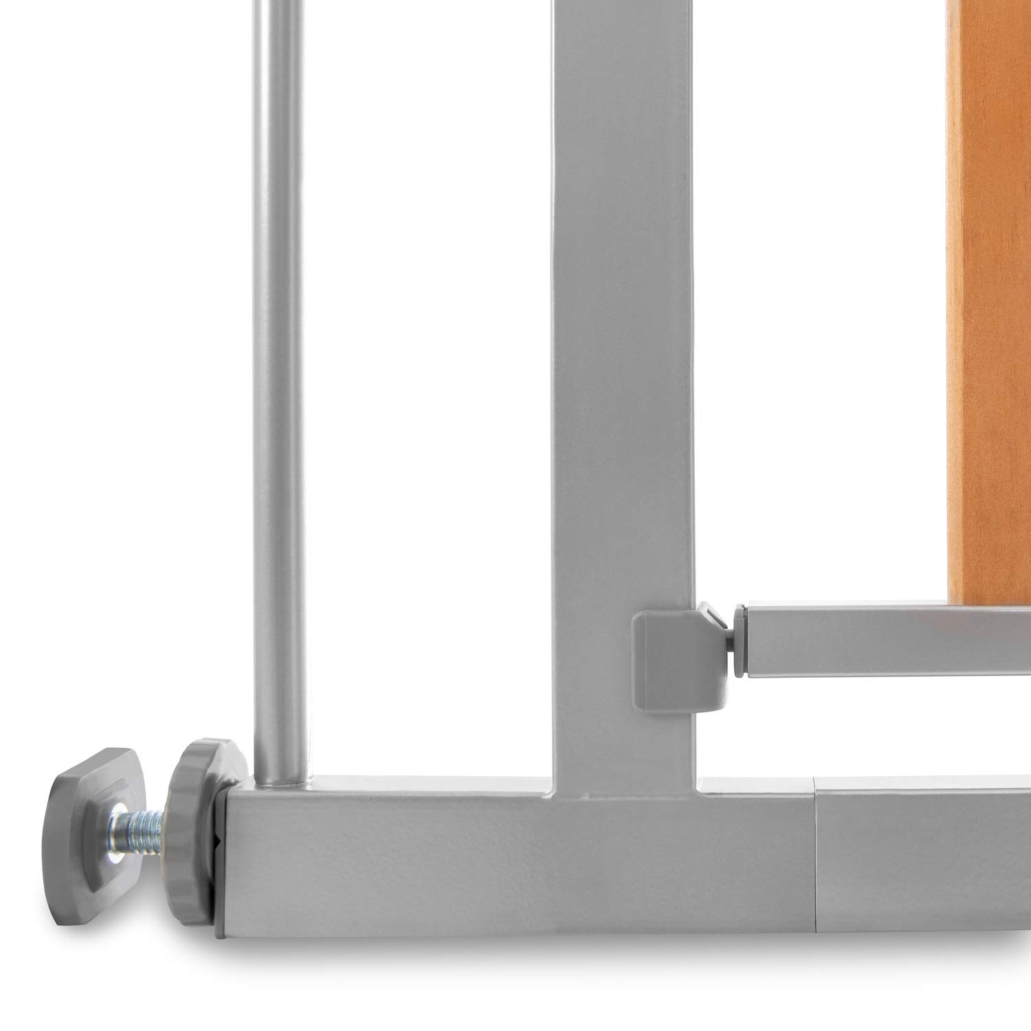 Hauck Barrera de Seguridad de Niños para Puertas y Escaleras Wood Lock 2 Safety incl. Extension 9 cm, Sin Agujeros, 84-89 cm, Metal y Madera (597392)