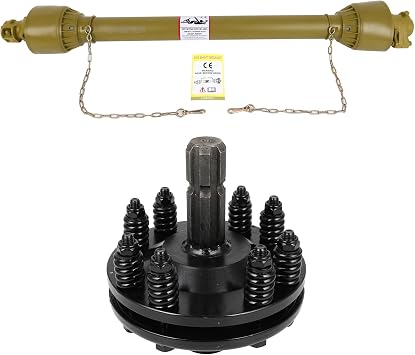 Yellow PTO Shaft with Slip Clutch,ACZCR 1-3/8" PTO Drive Shaft 6 Splines Both Ends PTO Driveline Shaft,43"-70.5" PTO Shaft,Series 4 PTO Shaft for Bush Hog/Finish Mower