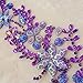 Pure Handmade 10x42cm Bright Crystal Patches Sew-on Rhinestones Applique Aesigns with Stones Sequins Beads DIY for Wedding Dress Decor Accessory Belt Waist Decoration (Purple)