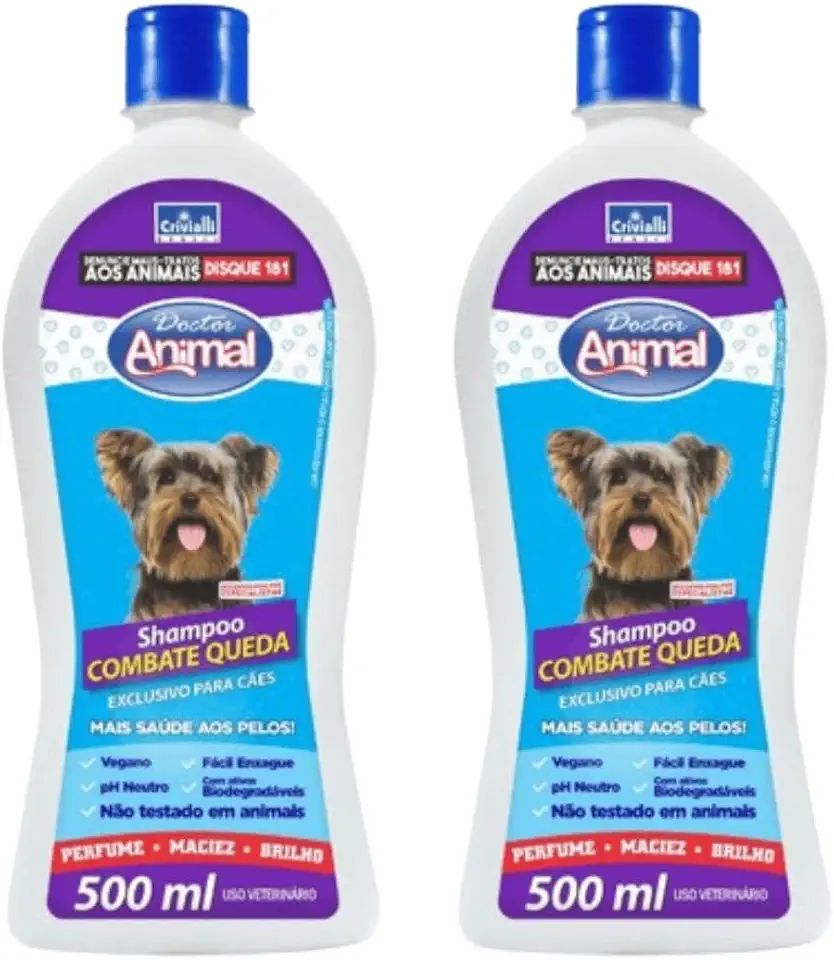 Kit 2 Shampoo Antiqueda para Cachorro Vegano de 500ml