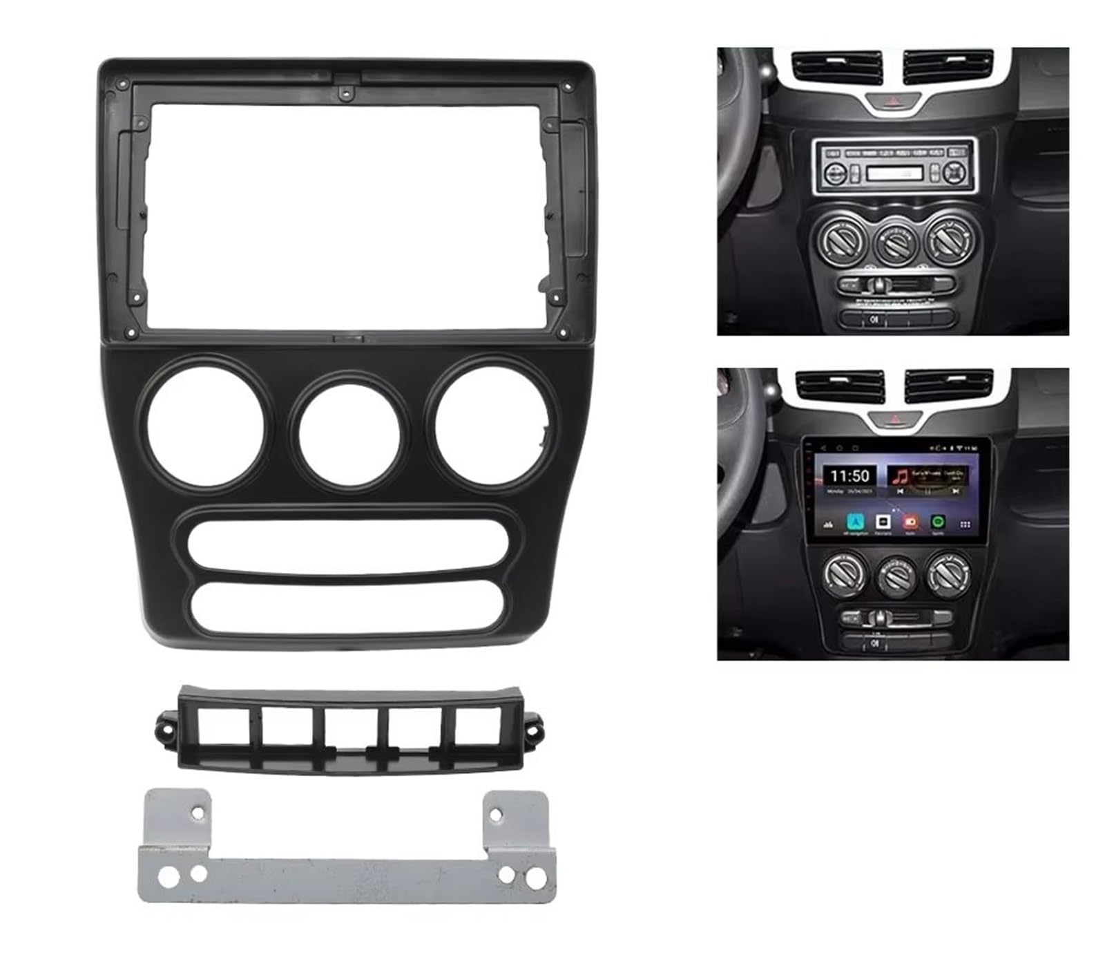 Panel Embellecedor Radio Placa Frontal Audio para Fascia para Chery QQ 2013-2017 9 Pantalla Grande Reproductor 2Din Kit Panel Estéreo Marco Radio para Coche
