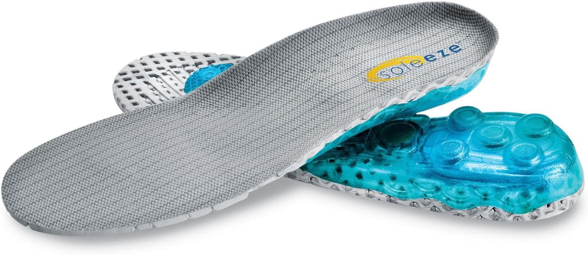 Spring Loaded Shoe Inserts Insoles for Men & Women, Great Arch Support Orthotic With Antibacterial Bamboo Fabric, Shock Absorbers For Your Feet! Great for Plantar Fasciitis Heel Spurs - Soleeze Size Large